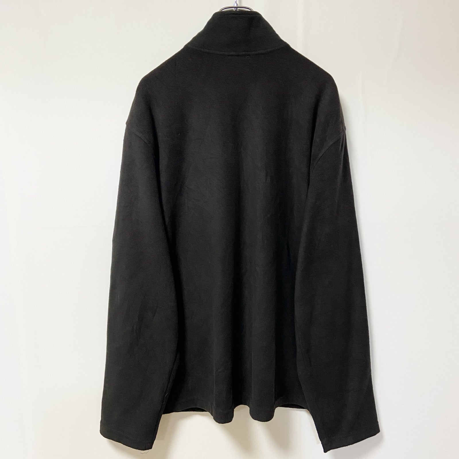 STAETER　スターター　長袖ハイネックフリースジャケット　フルジップアウター　ロゴ刺繍　黒　ブラック　XLサイズ　古着