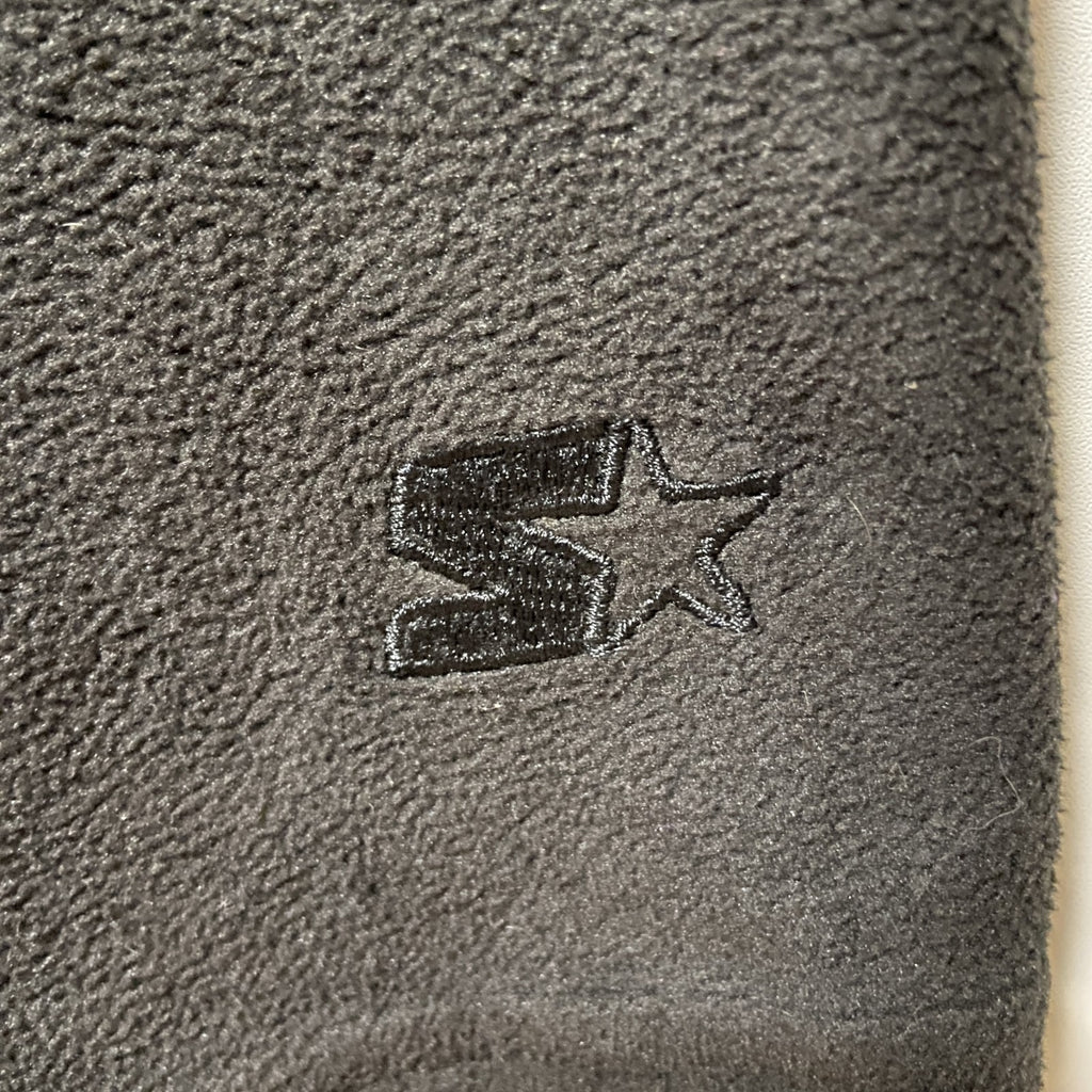 STAETER　スターター　長袖ハイネックフリースジャケット　フルジップアウター　ロゴ刺繍　黒　ブラック　XLサイズ　古着