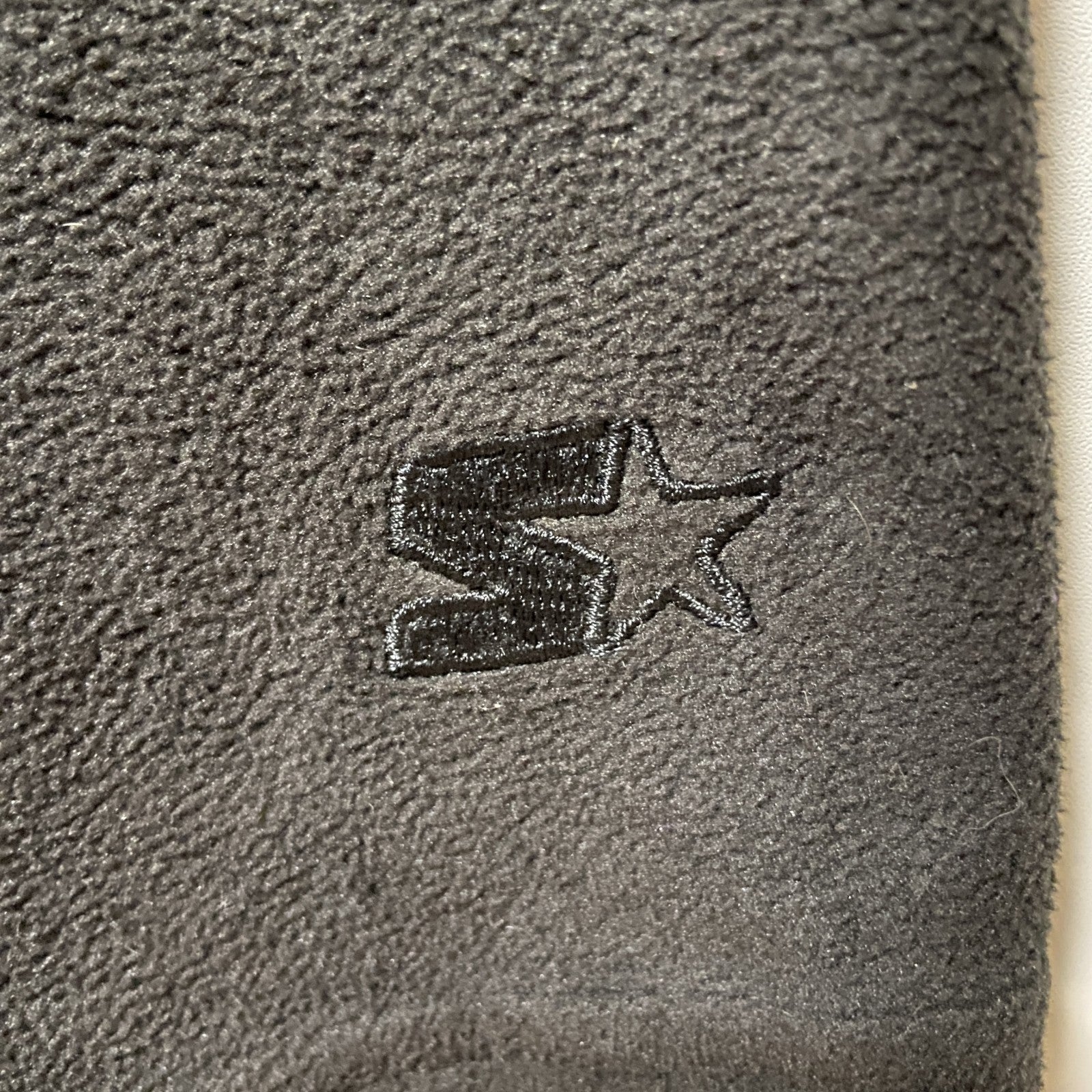 STAETER　スターター　長袖ハイネックフリースジャケット　フルジップアウター　ロゴ刺繍　黒　ブラック　XLサイズ　古着