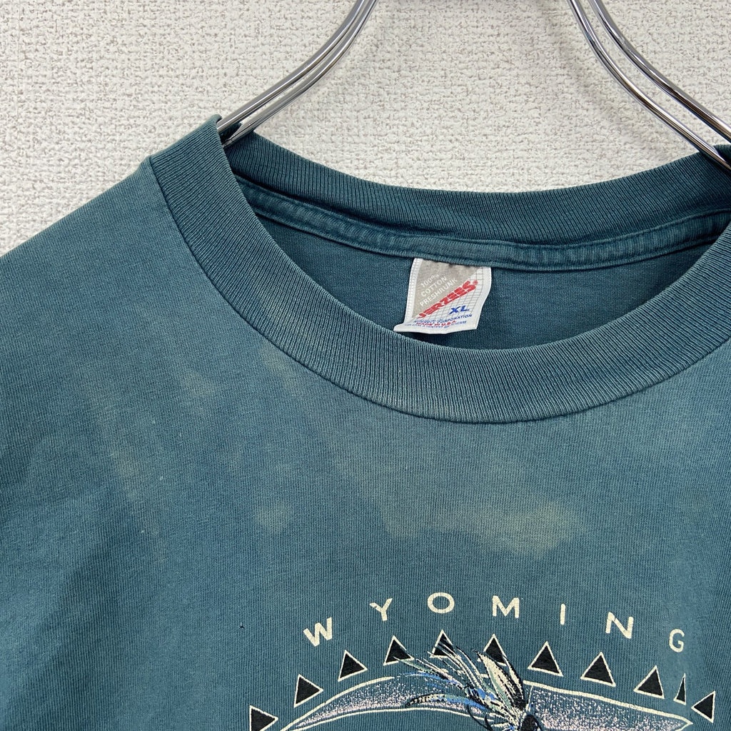 ～90s　JERZEES　ジャージーズ　半袖プリントTシャツ　ヴィンテージ　緑　グリーン　XLサイズ　古着