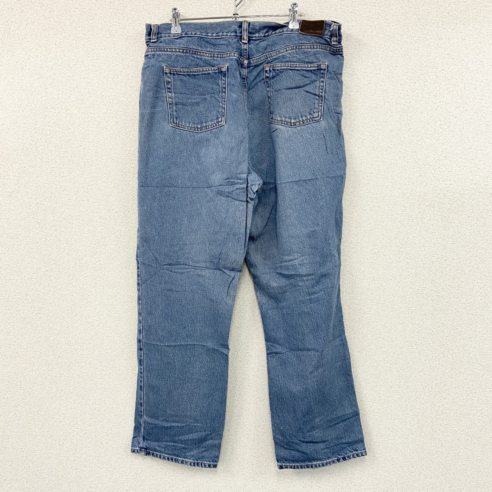 L.L.Bean　エルエルビーン　デニムパンツ/ジーンズ　ジップフライ　革パッチ　インディゴ　18サイズ　古着