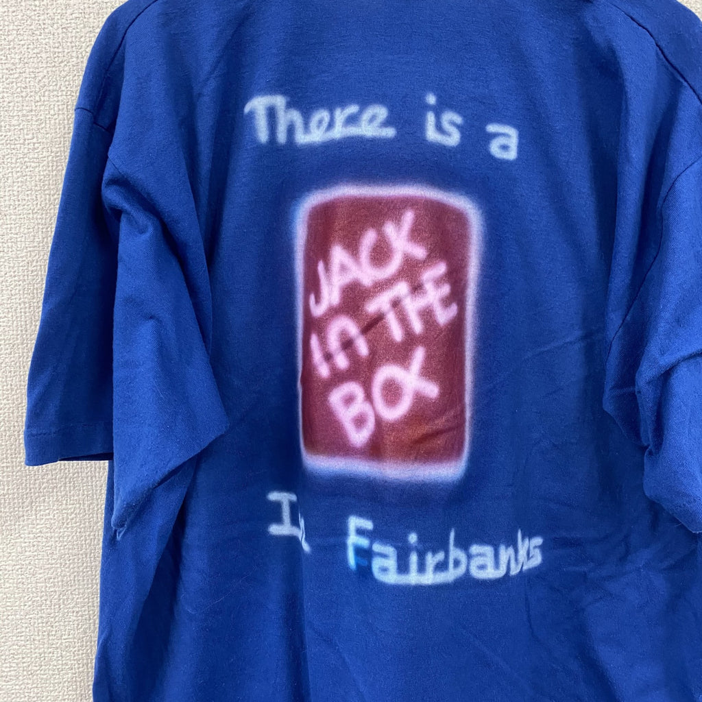 JERZEES　ジャージーズ　半袖プリントTシャツ　シングルステッチ　ヴィンテージ　青　ブルー　2XLサイズ カットソー メンズ コットン 古着