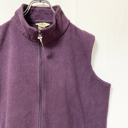 古着 used　WOOLRICH　ウールリッチ　ハイネックフリースベスト　無地　シンプル　ノームコア　紫　パープル　Lサイズ