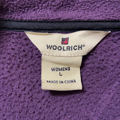 古着 used　WOOLRICH　ウールリッチ　ハイネックフリースベスト　無地　シンプル　ノームコア　紫　パープル　Lサイズ