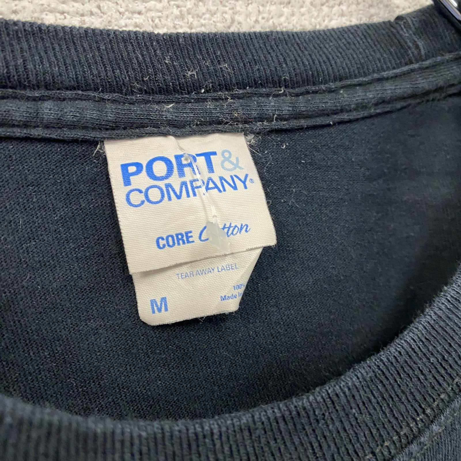 PORT＆COMPANY　半袖プリントメッセージTシャツ　S.W.A.T　英字プリント 　黒　ブラック　Mサイズ　古着