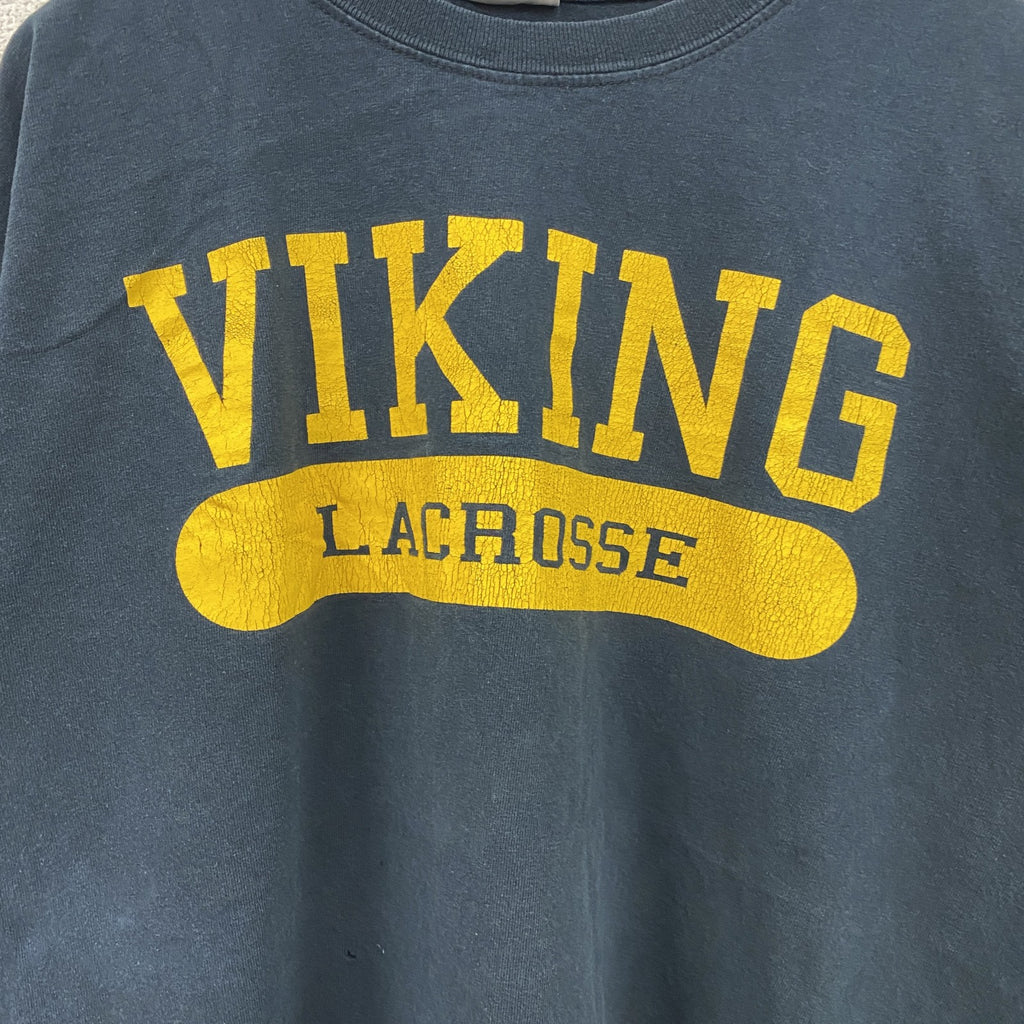 00s　GILDAN　ギルダン　半袖プリントTシャツ　VIKING　ヴィンテージ　紺　ネイビー　Lサイズ　古着