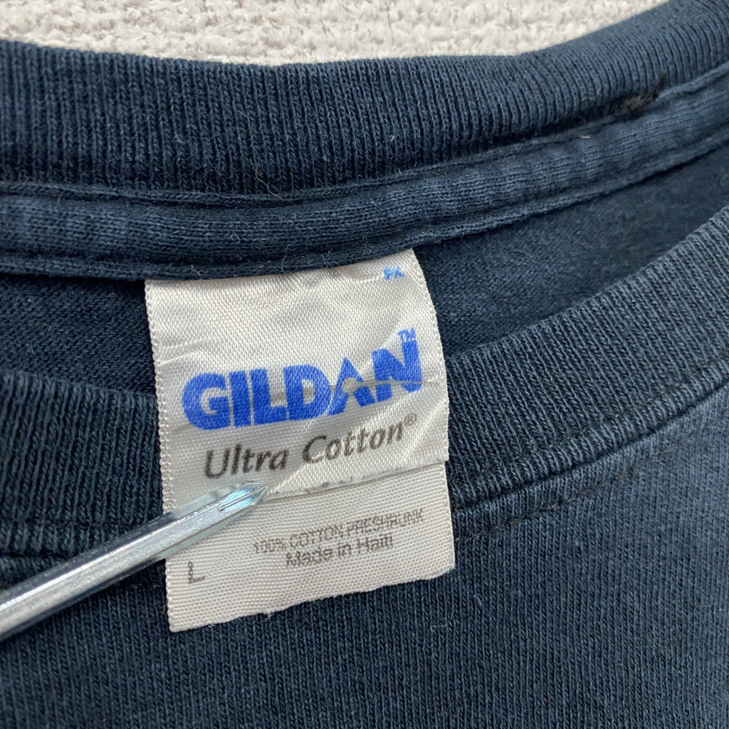 00s　GILDAN　ギルダン　半袖プリントTシャツ　VIKING　ヴィンテージ　紺　ネイビー　Lサイズ　古着