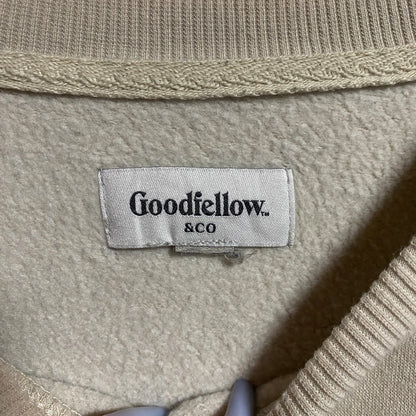 古着 used　Goodfellow&co　長袖クルーネックスウェット　トレーナー　ライン切り替え　白　緑　秋冬服