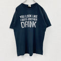 GILDAN　ギルダン　半袖プリントメッセージTシャツ　3連プリント　英字プリント　黒　ブラック　Lサイズ　古着
