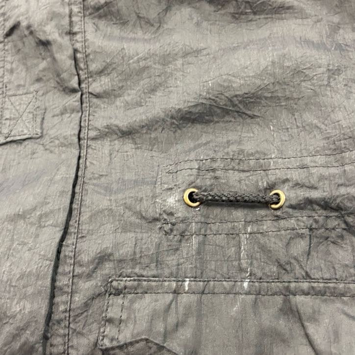 90s～　TOMMY HILFIGER　トミーヒルフィガー　フルジップナイロンジャケット　5つポケット　黒　ブラック　XLサイズ　　ヴィンテージ　古着