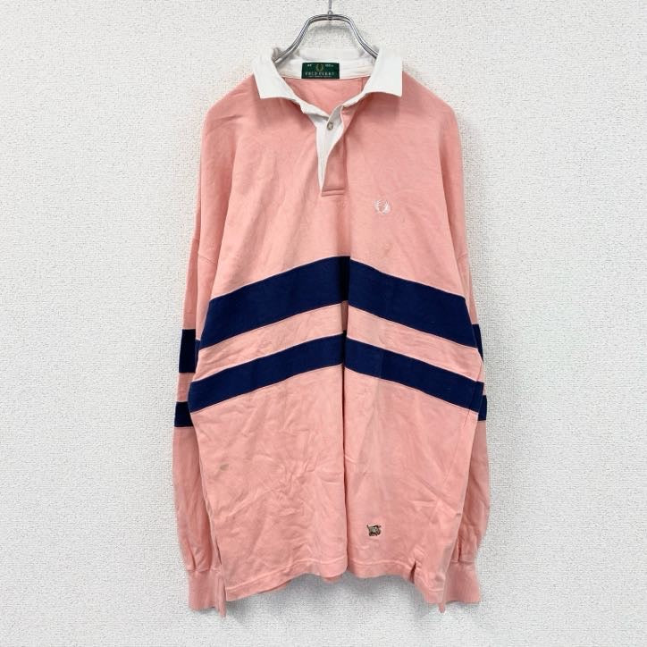 FRED PERRY　フレッドペリー　長袖ラガーシャツ　ピンク　40サイズ　古着