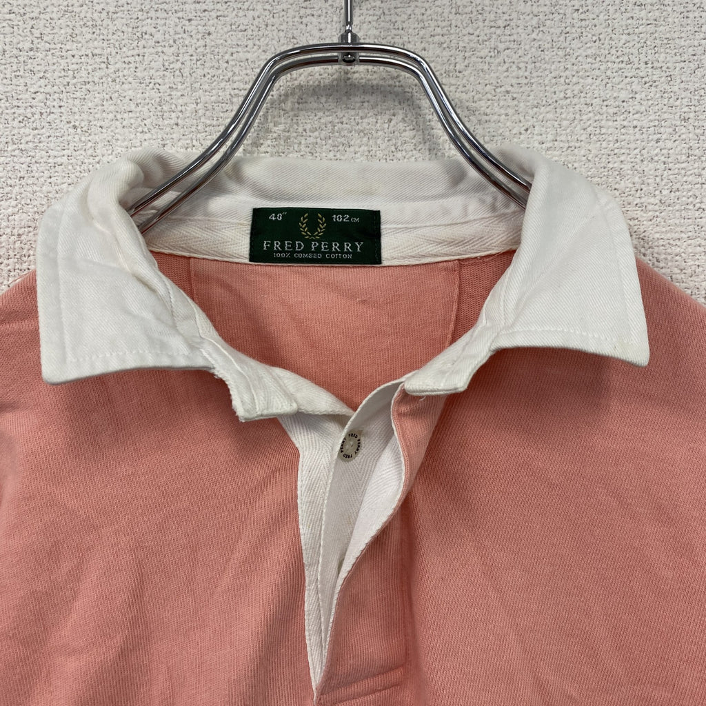 FRED PERRY　フレッドペリー　長袖ラガーシャツ　ピンク　40サイズ　古着