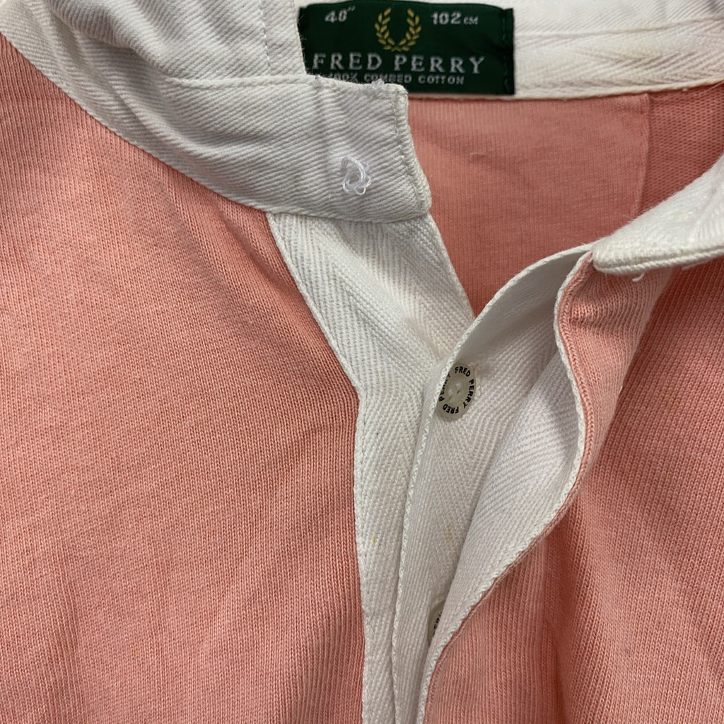 FRED PERRY　フレッドペリー　長袖ラガーシャツ　ピンク　40サイズ　古着