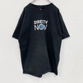 Hanes　ヘインズ　半袖プリントTシャツ　両面プリント　企業ロゴ　クルーネック　黒　ブラック　2XLサイズ　古着