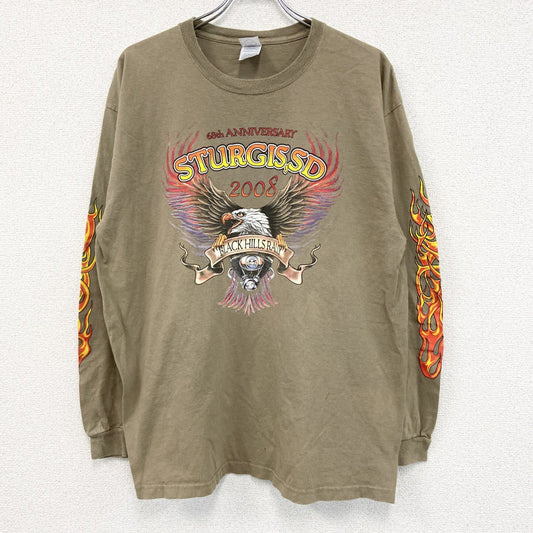 00s　DELTA　MAGUNUM WEIGHT　デルタ　長袖プリントTシャツ　ベージュ　XLサイズ