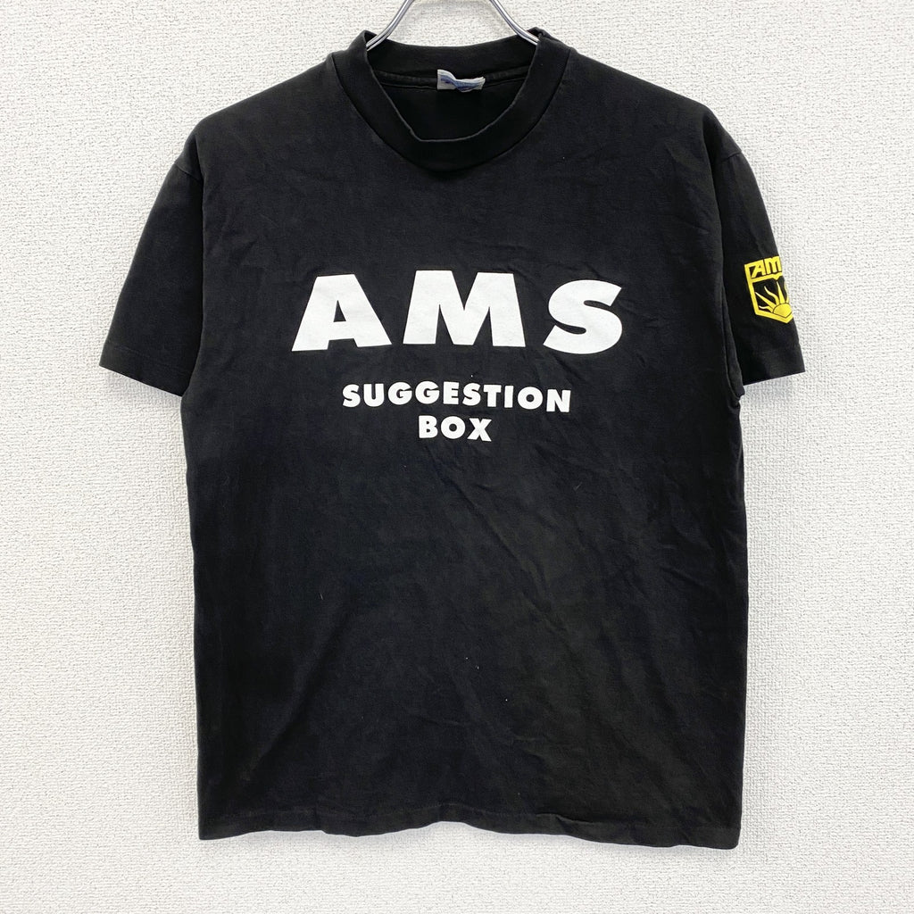 90s～　Hanes　ヘインズ　半袖プリントTシャツ　ヴィンテージ　シングルステッチ　黒　ブラック　Mサイズ　古着