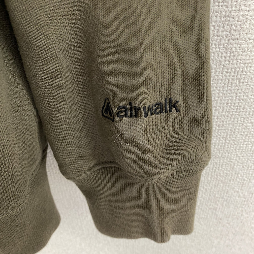 airwalk　エアウォーク　フルジップスウェットパーカー/フーディー　デカロゴ　カーキ　Mサイズ　古着