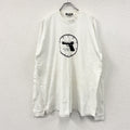 90s　PRO CLUB　プロクラブ　長袖Tシャツ/ロンT　アーチプリント　クルーネック　ヴィンテージ　白　ホワイト　3XLサイズ　古着