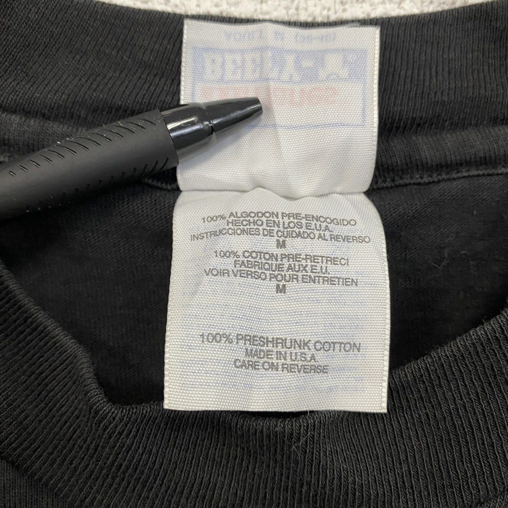 90s～　Hanes　ヘインズ　半袖プリントTシャツ　ヴィンテージ　シングルステッチ　黒　ブラック　Mサイズ　古着