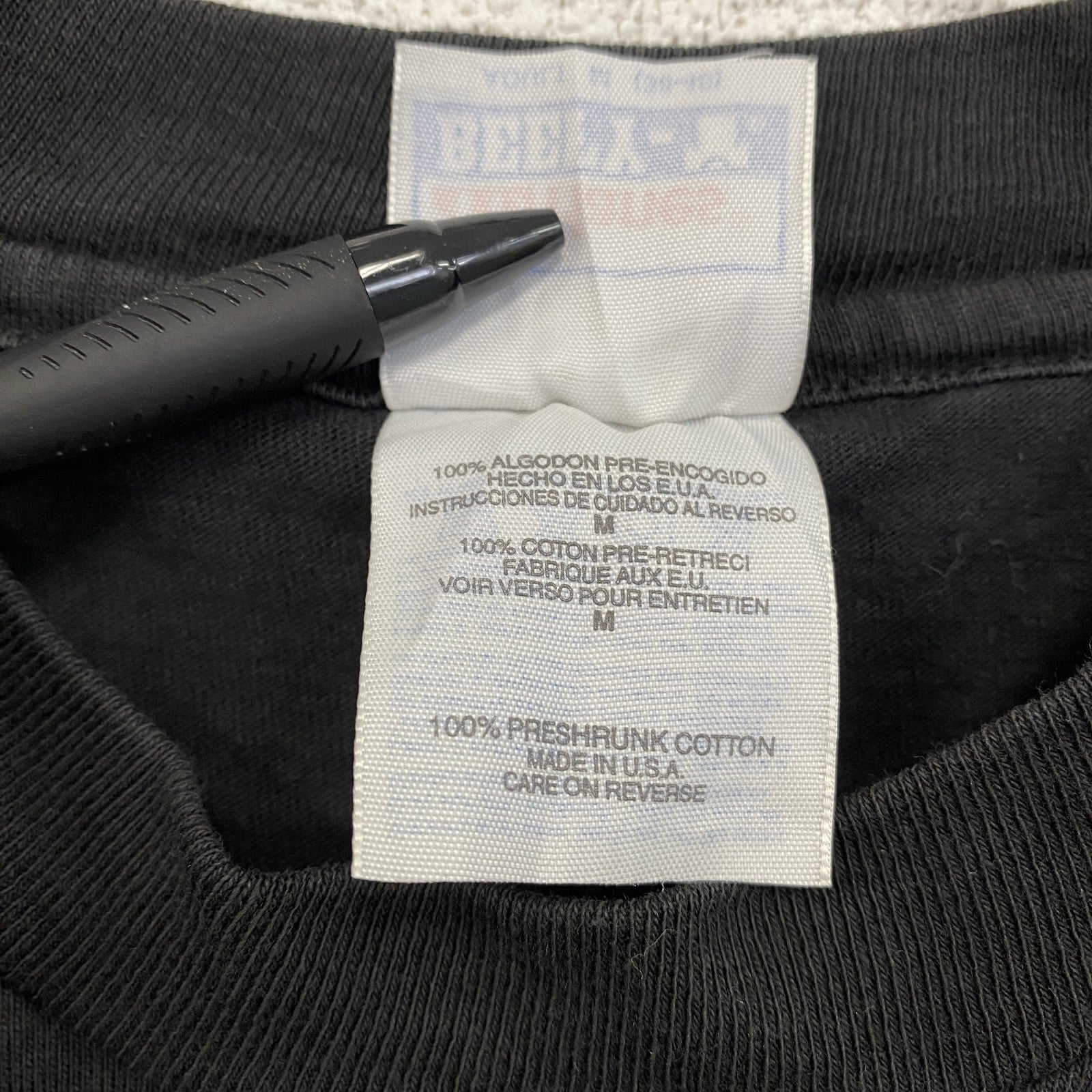 90s～　Hanes　ヘインズ　半袖プリントTシャツ　ヴィンテージ　シングルステッチ　黒　ブラック　Mサイズ　古着