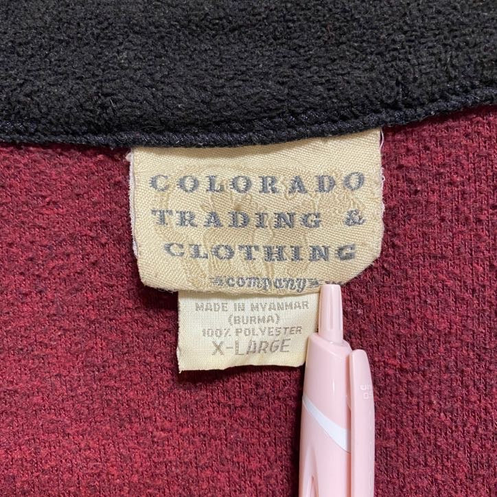 古着 used　COLORADO TRADING&CLOTHING　長袖ハーフジップフリースジャケット　ワインレッド　XLサイズ