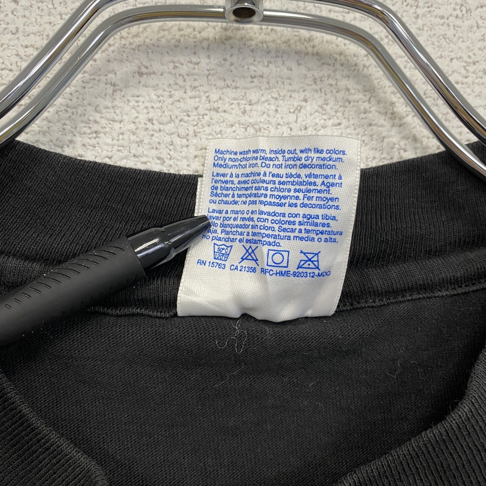 90s～　Hanes　ヘインズ　半袖プリントTシャツ　ヴィンテージ　シングルステッチ　黒　ブラック　Mサイズ　古着