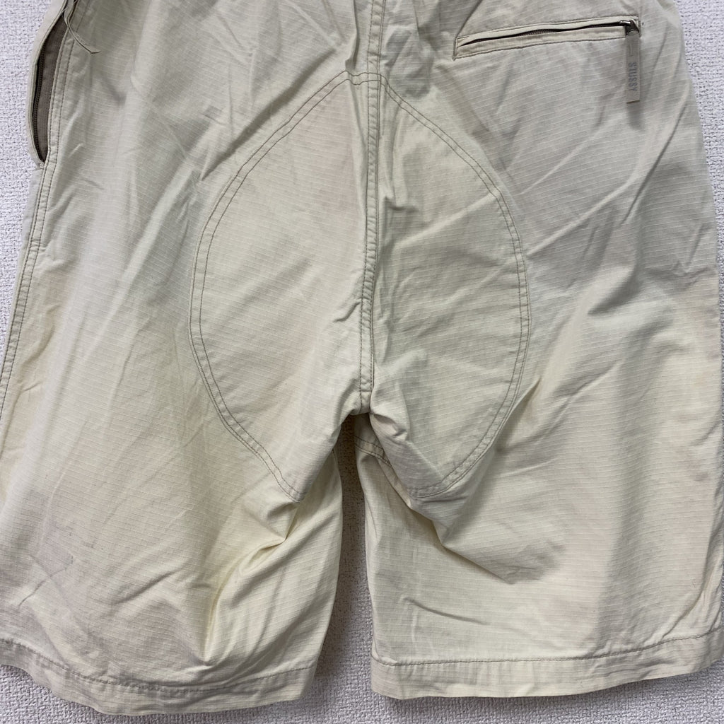 90s　OLD STUSSY　オールドステューシー　ハーフパンツ　ヴィンテージ　アイボリー　古着