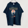 BLUE84　半袖プリントTシャツ　TIGERS　チームロゴ　ユーロ　黒　ブラック　XLサイズ　古着