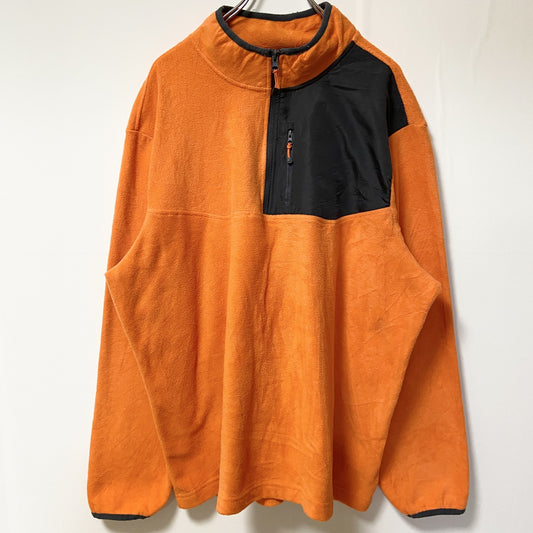 古着 used　STARTER　スターター　長袖ハーフジップフリースジャケット　オレンジ　ビッグシルエット　XLサイズ