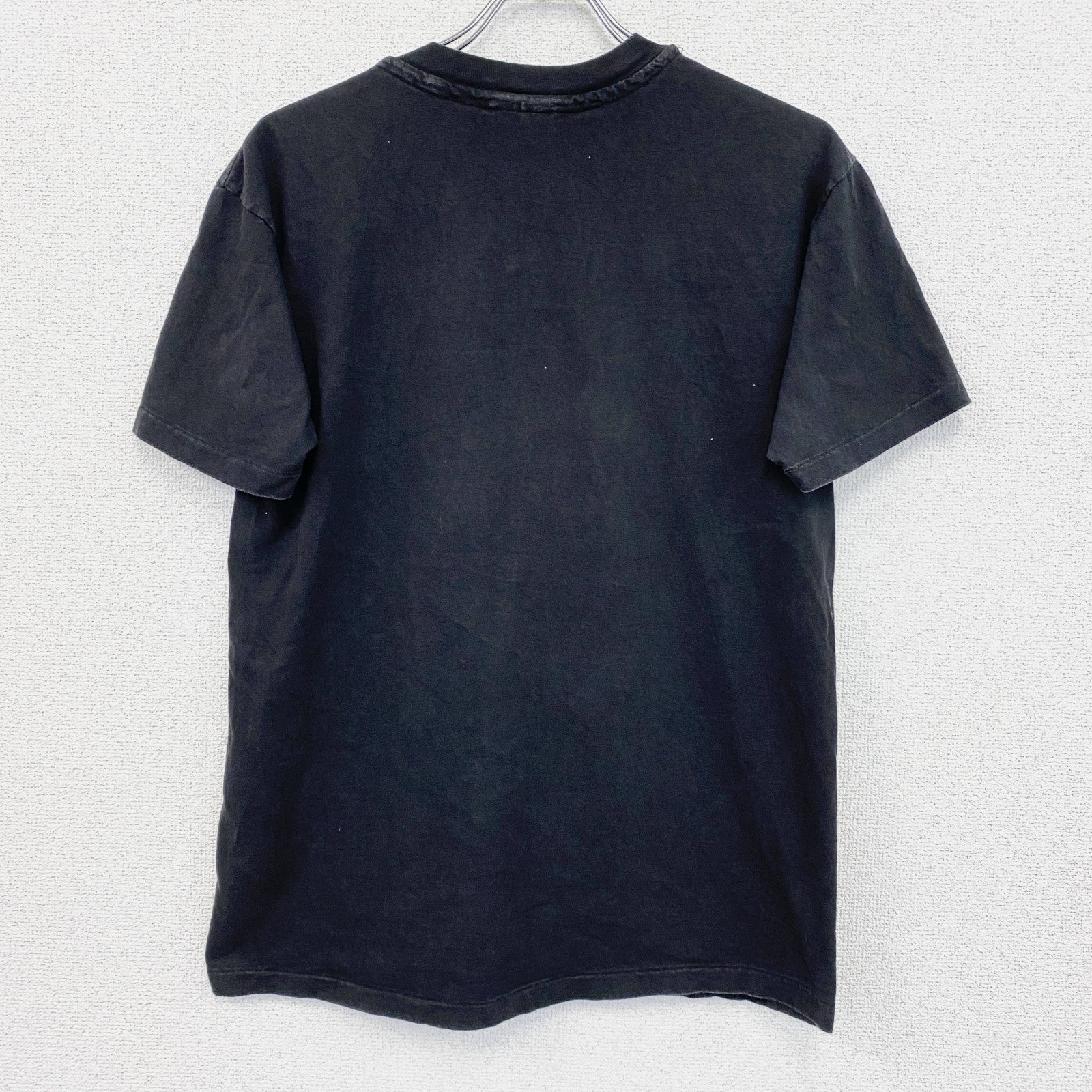 90s　Hanes　ヘインズ　半袖刺繍デザインTシャツ　ヴィンテージ　シングルステッチ　黒　ブラック　Lサイズ　古着