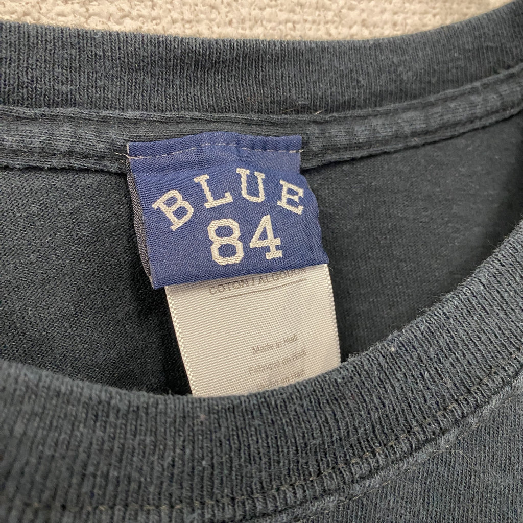 BLUE84　半袖プリントTシャツ　TIGERS　チームロゴ　ユーロ　黒　ブラック　XLサイズ　古着