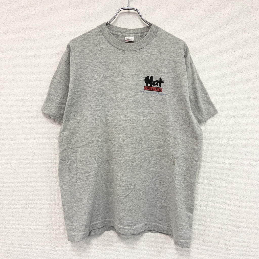 FRUIT OF THE LOOM　半袖プリントTシャツ　シングルステッチ　グレー　XLサイズ カットソー メンズ コットン 古着