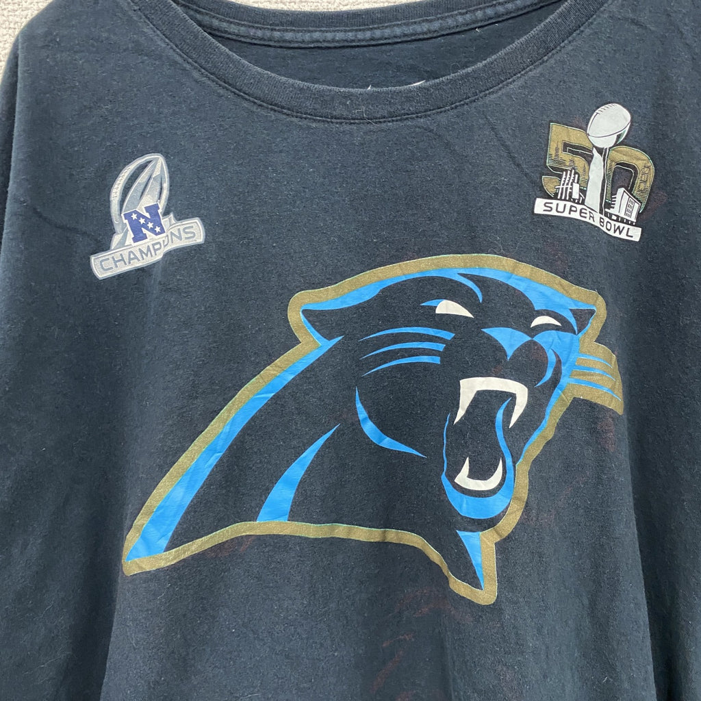 NIKE　ナイキ　PANTHERS　パンサーズ　半袖プリントTシャツ　スウッシュ　黒　ブラック　XLサイズ　古着