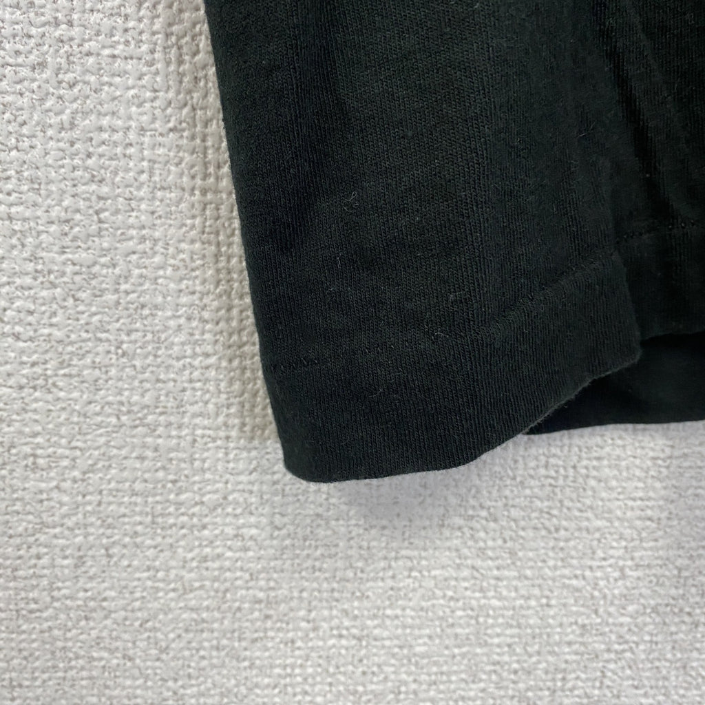 90s　Hanes　ヘインズ　半袖刺繍デザインTシャツ　ヴィンテージ　シングルステッチ　黒　ブラック　Lサイズ　古着