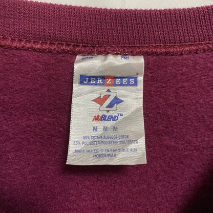 古着 used　JERZEES　長袖クルーネックスウェット　トレーナー　ラインストーン　ワインレッド　秋冬服　レトロ　Mサイズ