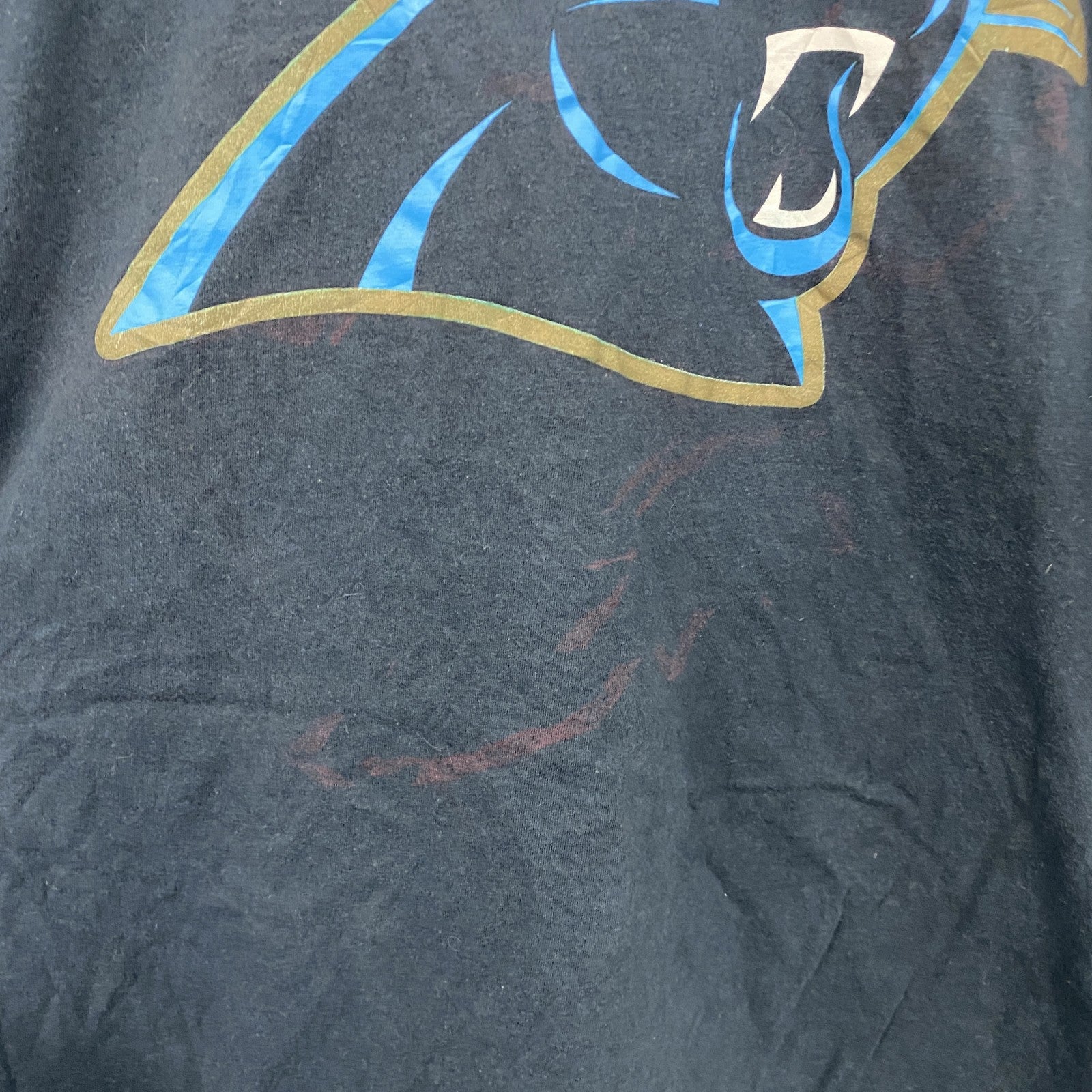 NIKE　ナイキ　PANTHERS　パンサーズ　半袖プリントTシャツ　スウッシュ　黒　ブラック　XLサイズ　古着