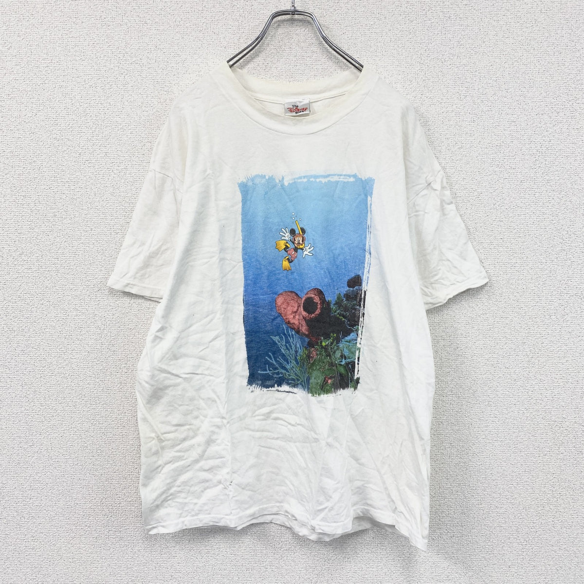 ～00s　Disney　ディズニー　ミッキーマウス　半袖プリントキャラクターTシャツ　ヴィンテージ　白　ホワイト　古着