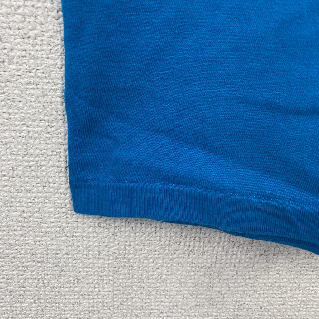 Hanes　ヘインズ　半袖プリントTシャツ　シングルステッチ　ヴィンテージ　水色　ライトブルー　Sサイズ　古着
