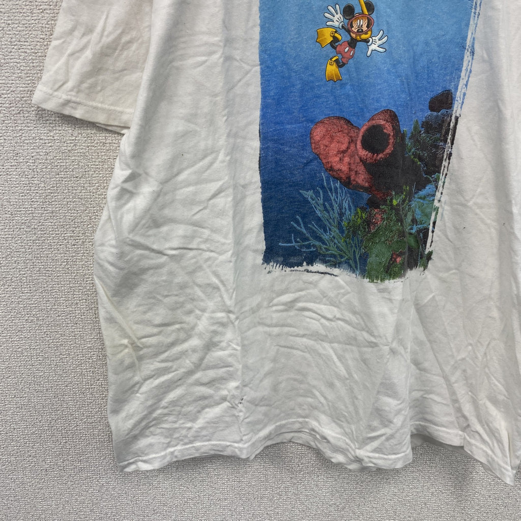 ～00s　Disney　ディズニー　ミッキーマウス　半袖プリントキャラクターTシャツ　ヴィンテージ　白　ホワイト　古着