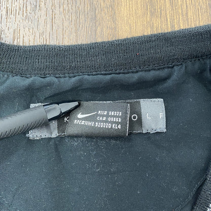 90s　NIKE GOLF　ナイキゴルフ　プルオーバーナイロンジャケット　ヴィンテージ　刺繡　黒　Mサイズ