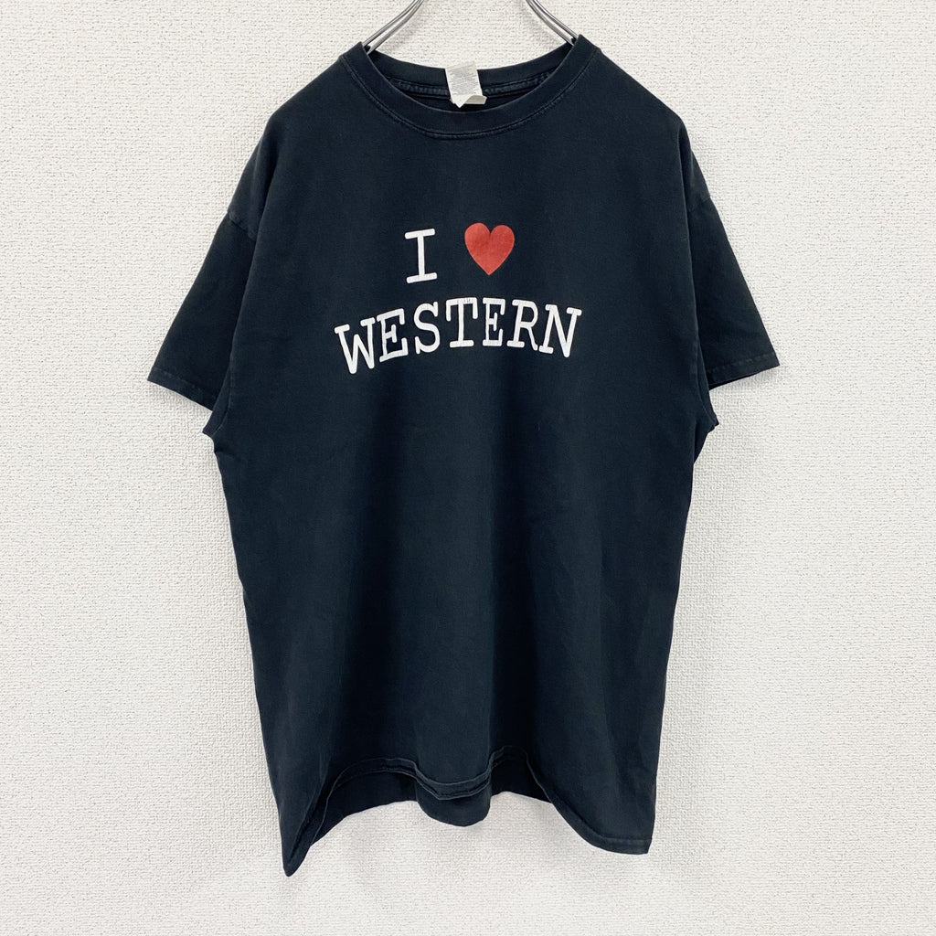 GILDAN　ギルダン　半袖プリントTシャツ　ILOVETシャツ　黒　ブラック　Lサイズ　古着