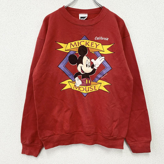 TULTEX　MICKEY MOUSE　ミッキーマウス　スウェット/トレーナー　赤　レッド　Lサイズ