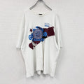 MARITHE FRANCOIS GIBBAUD　マリテフランソワジルボー　半袖プリントTシャツ　白　ホワイト　XLサイズ　古着