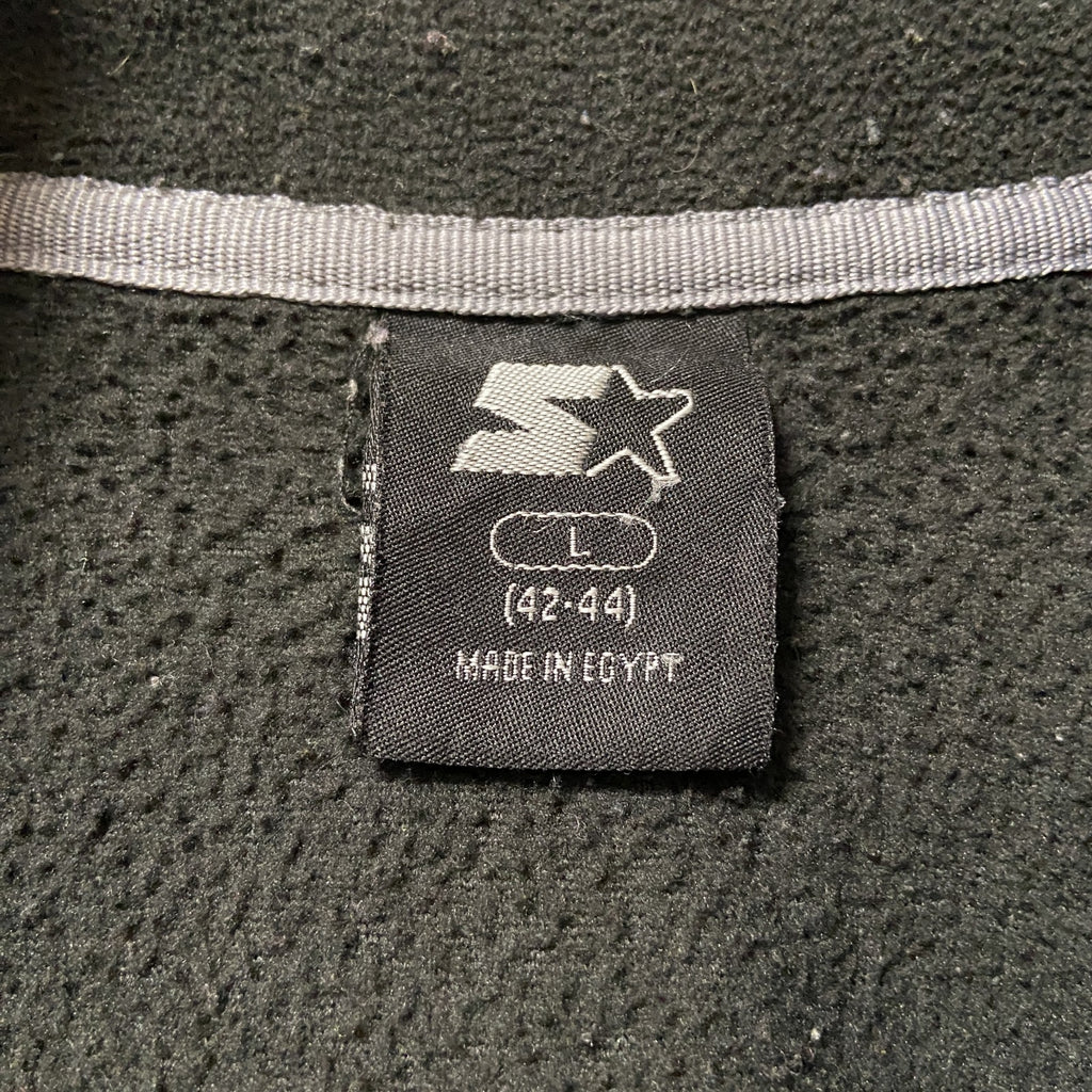 STARTER　スターター　フリースジャケット/ボアジャケット　ワンポイント　刺繍ロゴ　ビッグシルエット　黒　ブラック　Lサイズ　古着