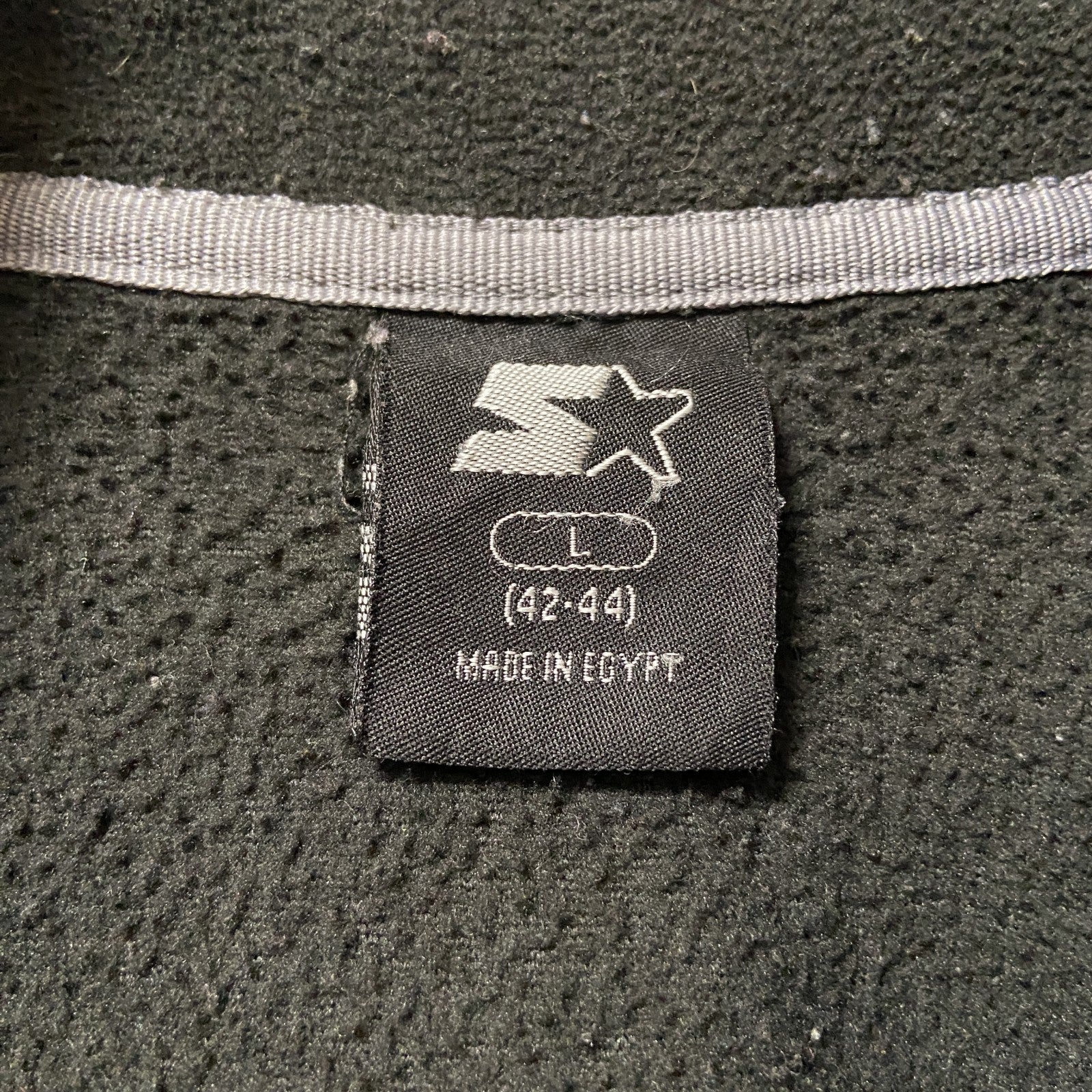 STARTER　スターター　フリースジャケット/ボアジャケット　ワンポイント　刺繍ロゴ　ビッグシルエット　黒　ブラック　Lサイズ　古着
