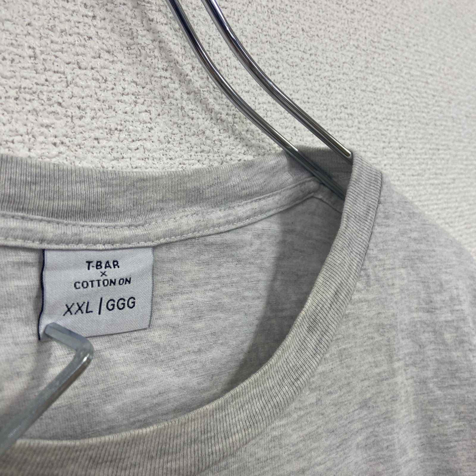 T-BAR×COTTON ON　半袖プリントTシャツ　魚　灰色　霜降りグレー　XXLサイズ　古着