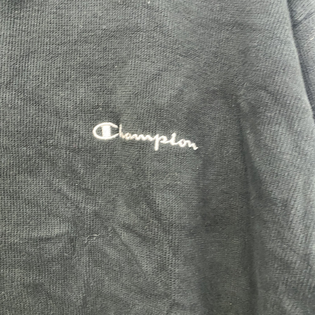90s　Champion　チャンピオン　コットンニットセーター　ヴィンテージ　ロゴ刺繍　黒　ブラック　XLサイズ　古着