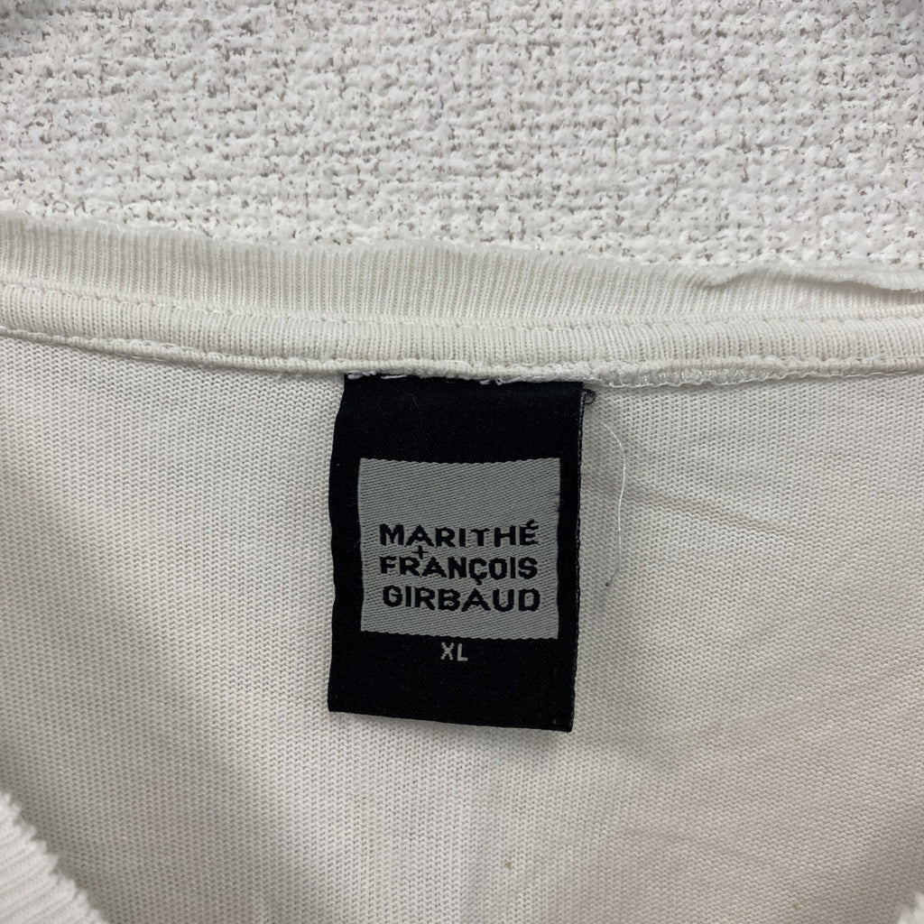 MARITHE FRANCOIS GIBBAUD　マリテフランソワジルボー　半袖プリントTシャツ　白　ホワイト　XLサイズ　古着