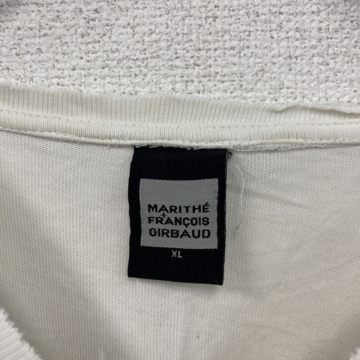 MARITHE FRANCOIS GIBBAUD　マリテフランソワジルボー　半袖プリントTシャツ　白　ホワイト　XLサイズ　古着