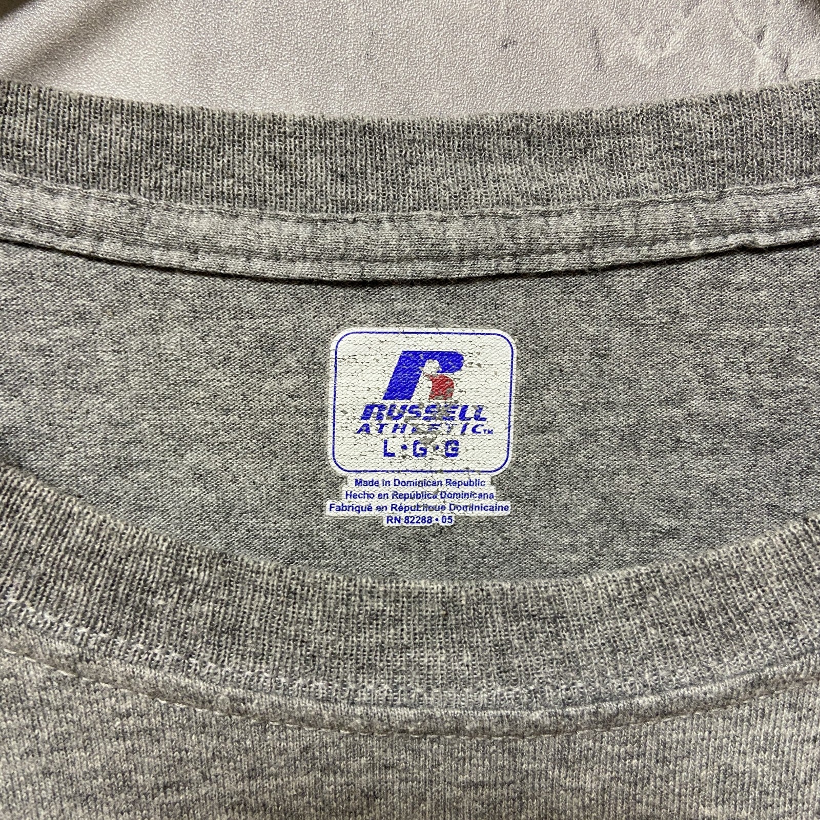 RUSSELL　ラッセル　BIG LEAGUE BASEBALL 2011　半袖プリントTシャツ　グレー　灰色　野球　古着